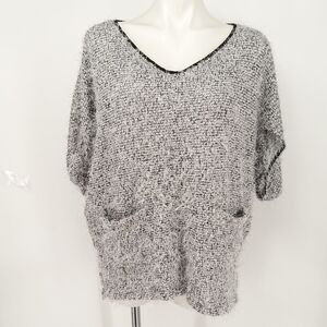 Nine West jeans fun fur knit bating tunic length top size large